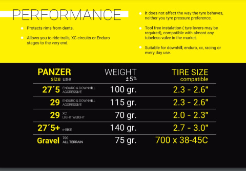Panzer tyre insert - EVO Panzer tyre insert - EVO